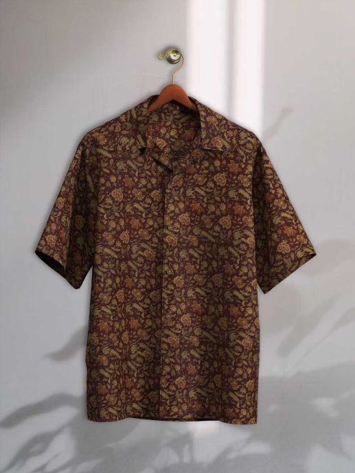 Sanganeri Floral block Print Short sleeve shirt 