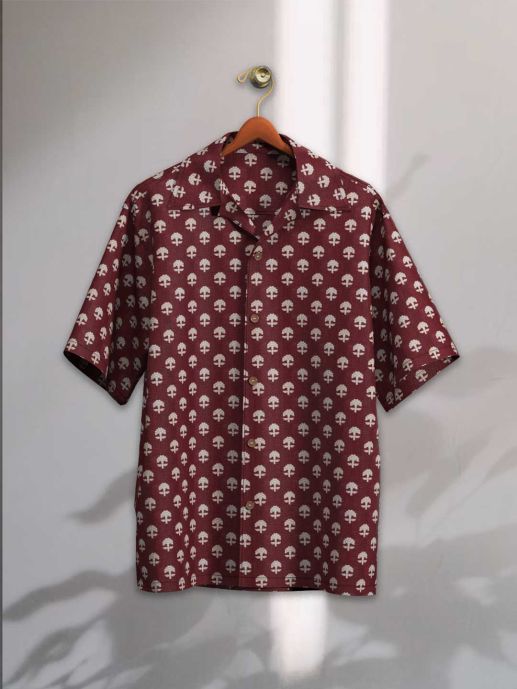 Short sleeve Cuban collar shirt