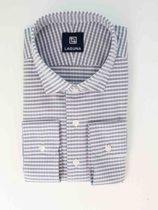 WASH N WEAR BLUE TEXTURED SHIRT
