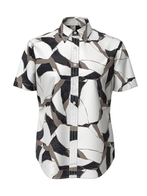 Print Poplin Short Sleeve Shirt