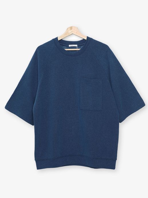 Indigo Fabric Crew Neck with Pocket