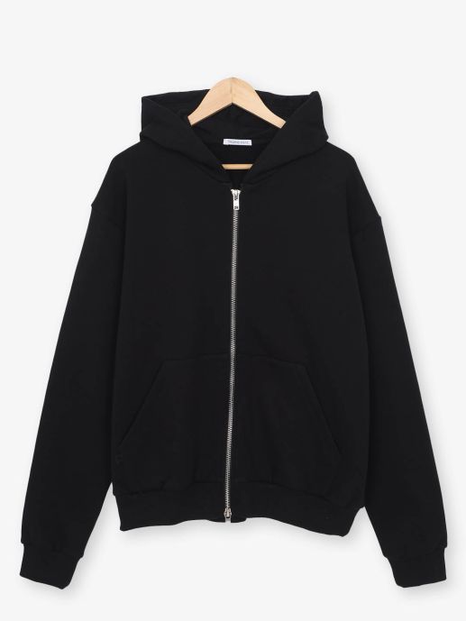 Sleek Black Zip-Up Hoodie