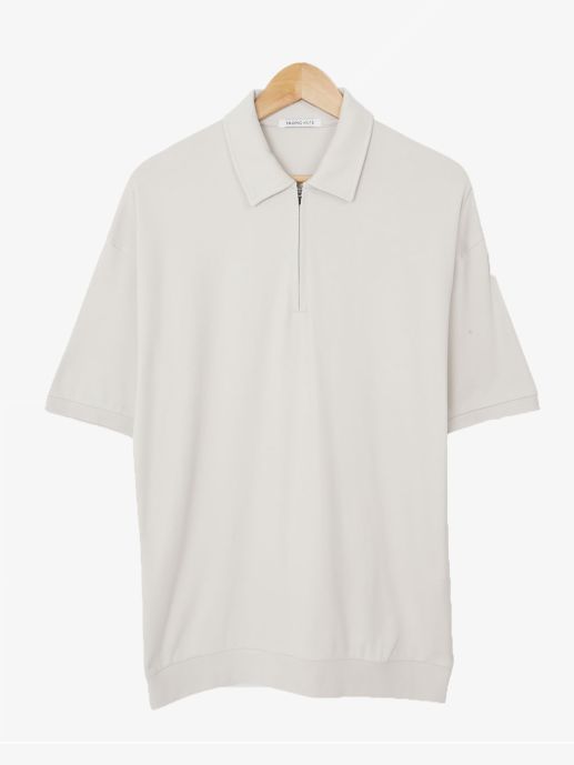 Casual Zippered Polo Shirt