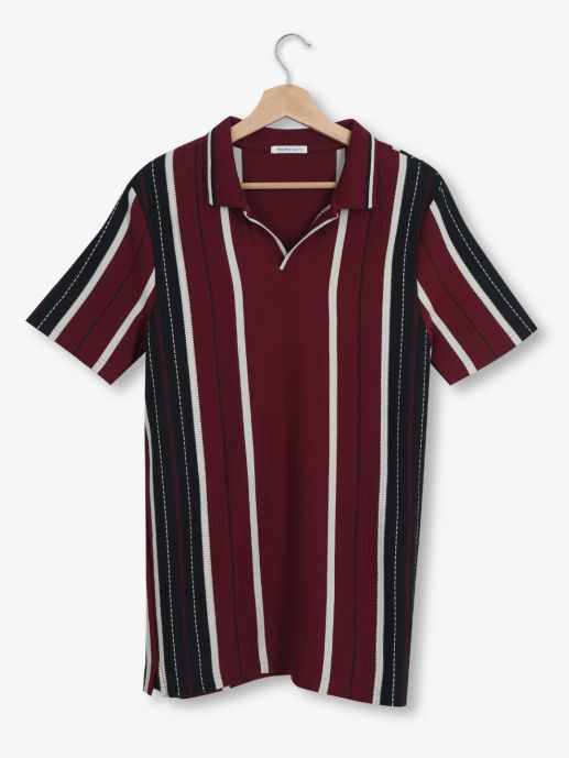 Maroon Jacquard Polo