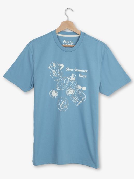 Blue Cotton T-shirt