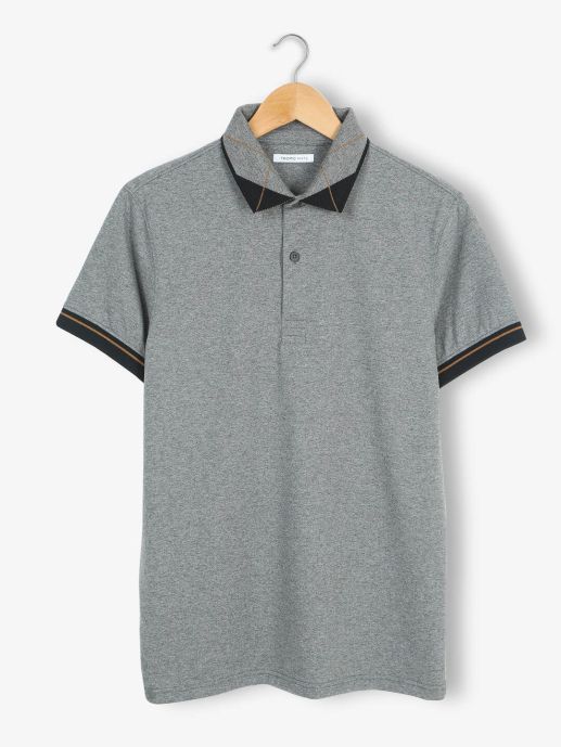 Grey Cotton Polo