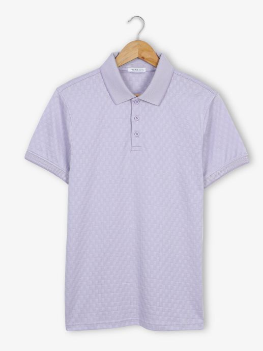 Lilac Mercerised Cotton Polo